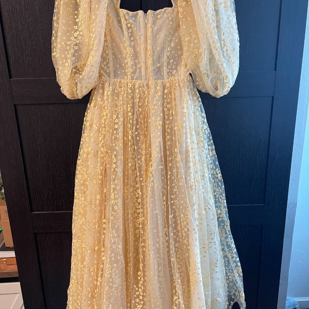 Teuta Matoshi Pale Yellow Midi Dress - Picture 6 of 6